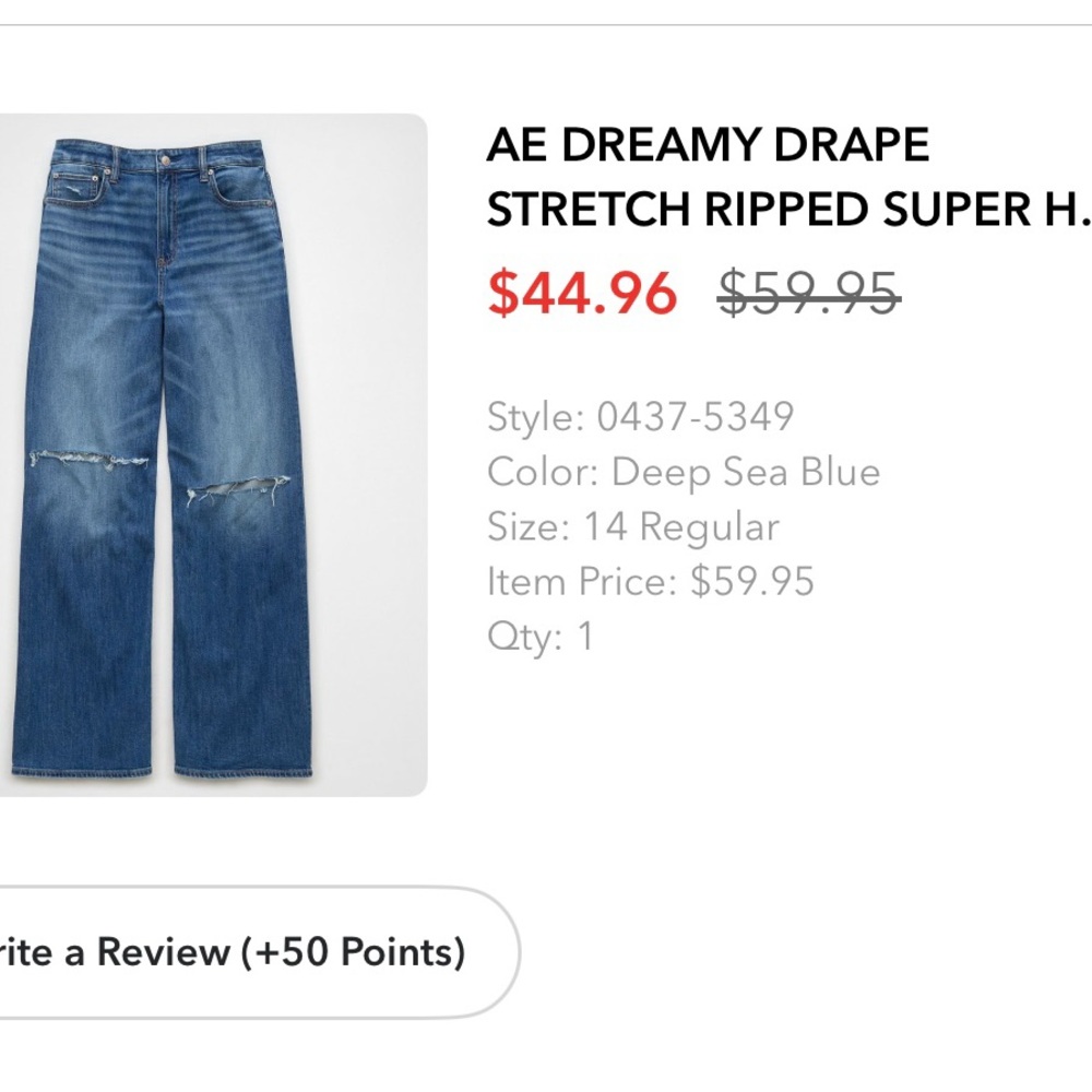 American Eagle Outfitters Blue Flare Wide Leg Jeans